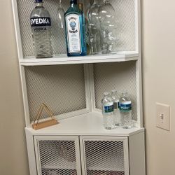 New White corner bar storage shelf 