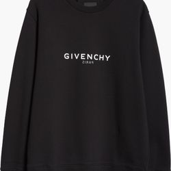 Givenchy Black Crewneck with White Logo