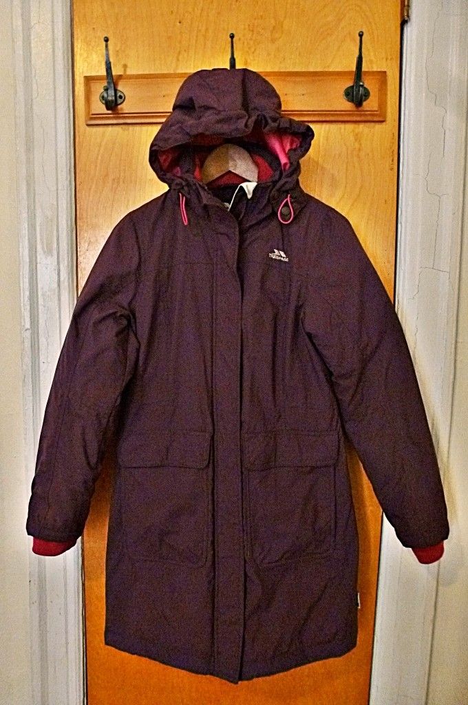 Trespass Women's Water Resistant Down Feather Hooded Parka Coat Jacket in Purple