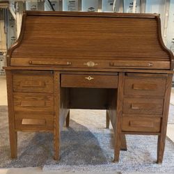 Antique oak rolltop desk refinished