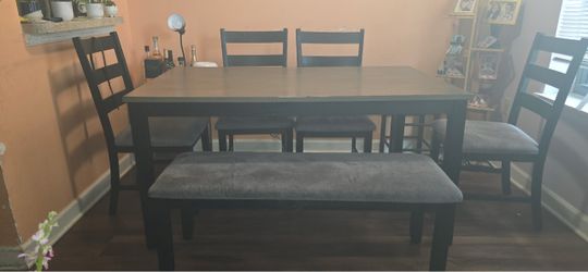 Genuine leather Sofa and dining table and chairs