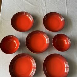 Le creuset 22cm Pasta Bowl And 16cm Cereal Bowl Red Cerise