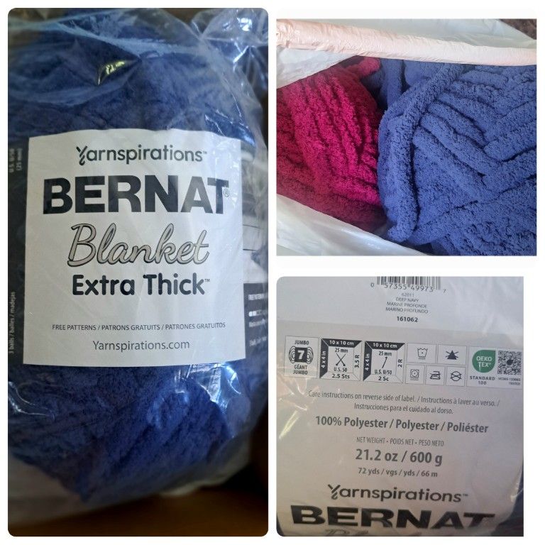 YARN, 2 New In PACKAGING, 2 Rolled W/O PACKAGING