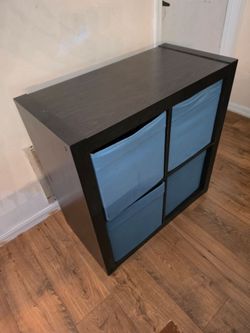 4-Cube Storage Shelf with Fabric Bins/IKEA