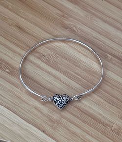 Vintage Bali Heart Bracelet! . 925 Sterling Silver