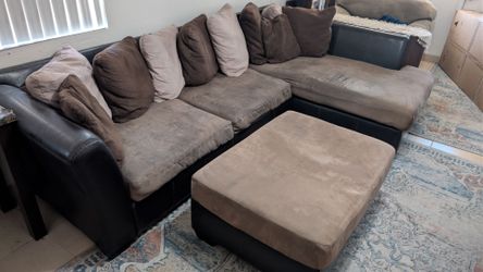 Sofa with chase and ottoman