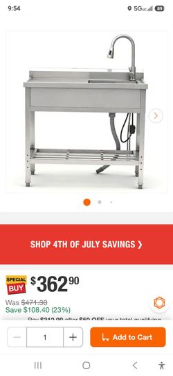 Stainless steel table with sink firm