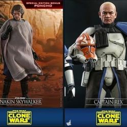 STAR WARS THE CLONE WARS ANAKIN SKYWALKER & CAPT REX TMS018 TMS019