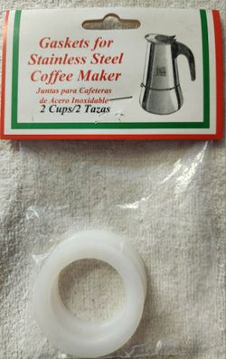 (3)- Gaskets for stainless steel coffee ☕️ Maker, 2 cups Italian/espresso type. New Conditions in Packaging.
*** Cash 💸 only, please. Front Door pick