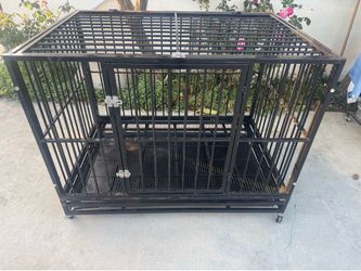 Pet cage with wheels