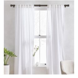 Heavy Duty Curtain Rods for Windows 72 to 144 Inch, 1 Inch Bronze Curtain Rods for Outdoor, Farmhouse, Bedroom, Kitchen, Living Room, Adjustable Easy 