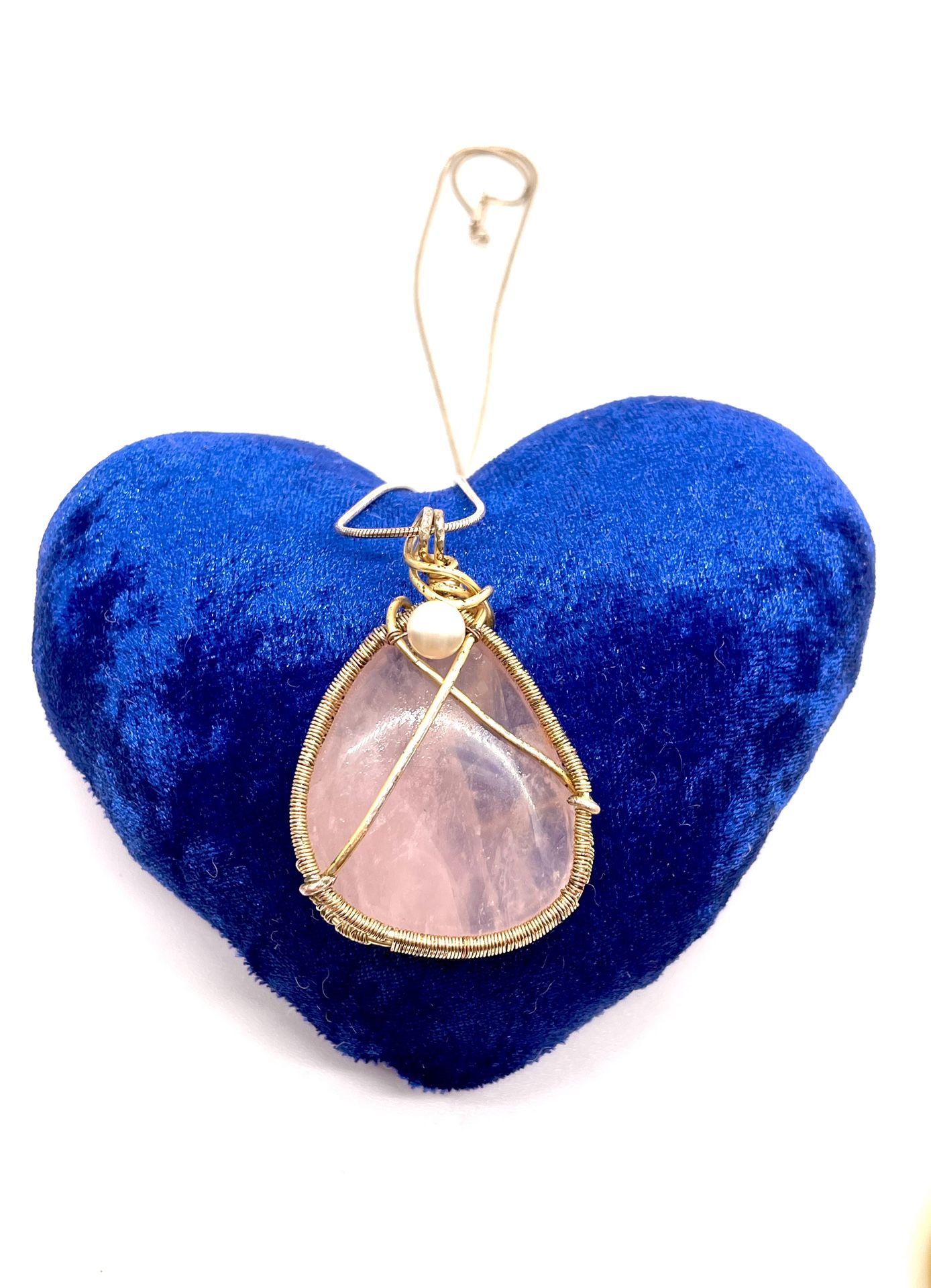 Sterling Pink Quartz & Pearl Necklace