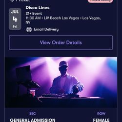 DISCO LINES VEGAS TICKET 