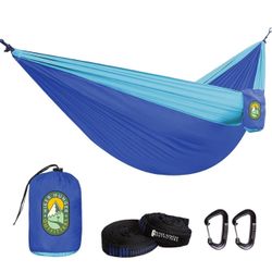 Double camping hammock (blue)