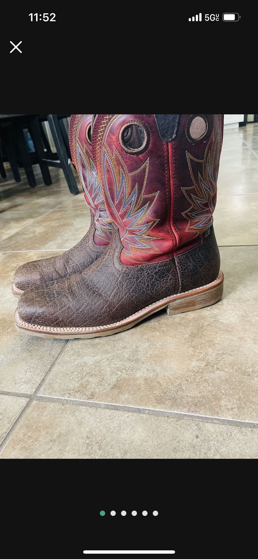Steel toe cowboy boots size 13W OBO