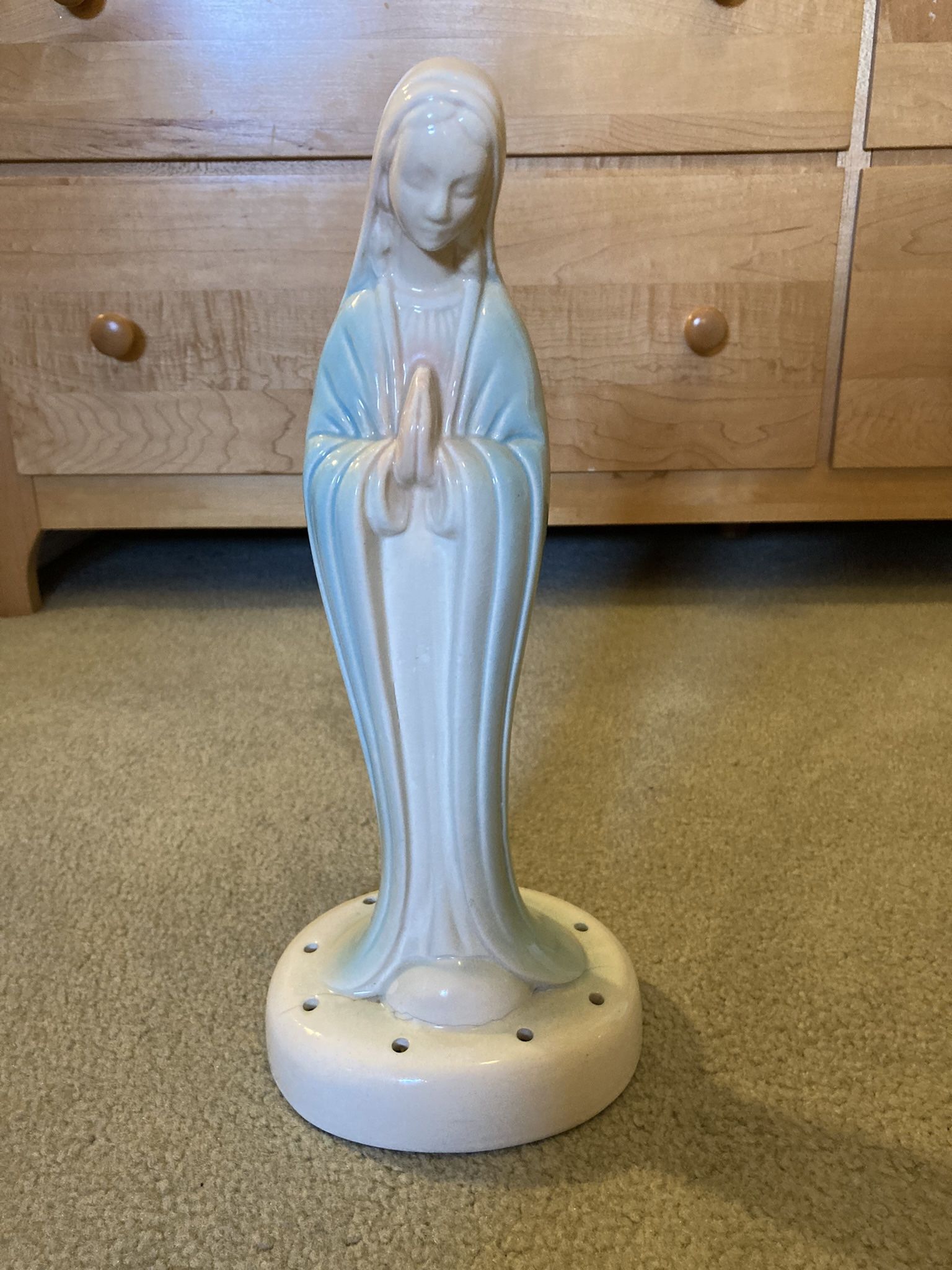 12.5" VINTAGE VIRGIN MARY MADONNA CERAMIC STATUE FIGURE