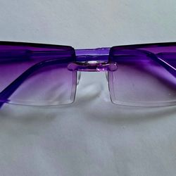 VINTAGE LOOK NEW FRAMELESS GRADIENT TRENDSETTER AMETHYST SUNGLASSES