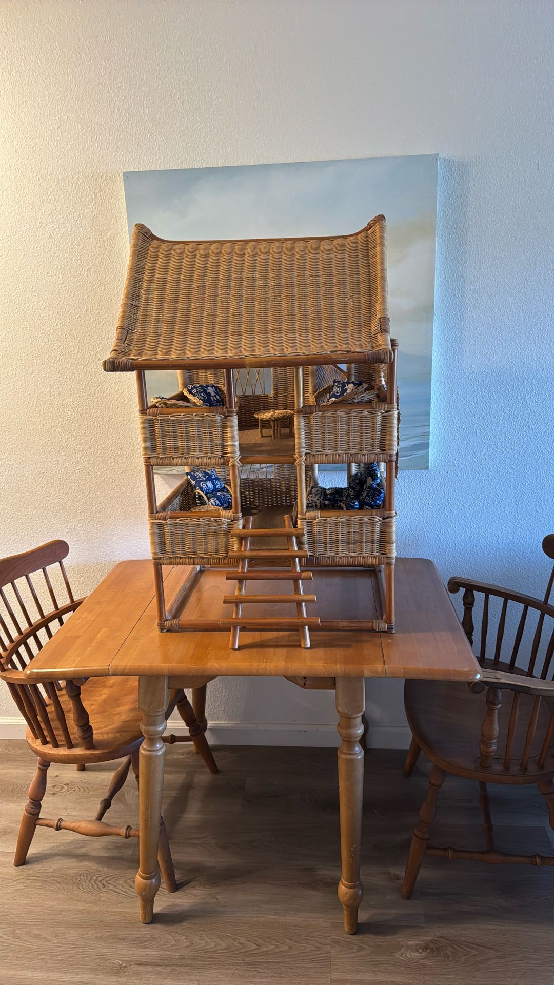 Boho Rattan/wood/wicker/bamboo Doll House