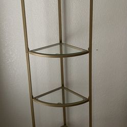Gold And Glass Corner Shelf