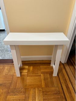 White Solid Wood Hall Table