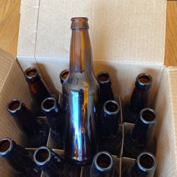 24 Brand New 12 Oz. Long Neck Amber Capable Amber Beer Bottles 