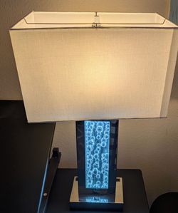 Lowes Glass Bubble Column Lamp with plug & USB outlet