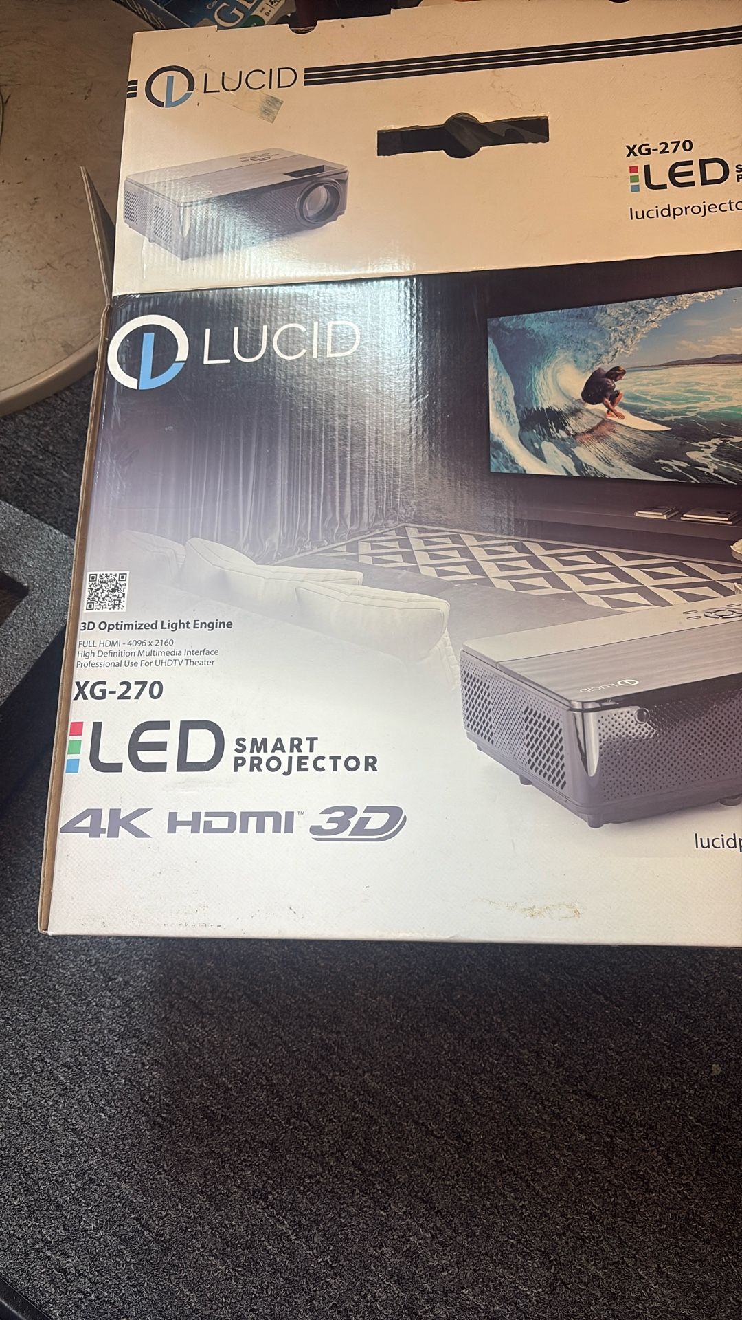 Lucid Led Smart Projector 4k HDMI 3d