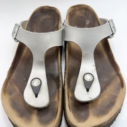 Birkenstock Gizeh Sandals Silver Size 37