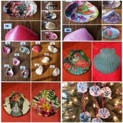 SNEAK PEEK! UNIQUE DECOUPAGE SAND DOLLAR ORNAMENTS AND SHELLS