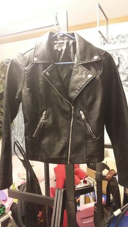 Black leather jacket medium