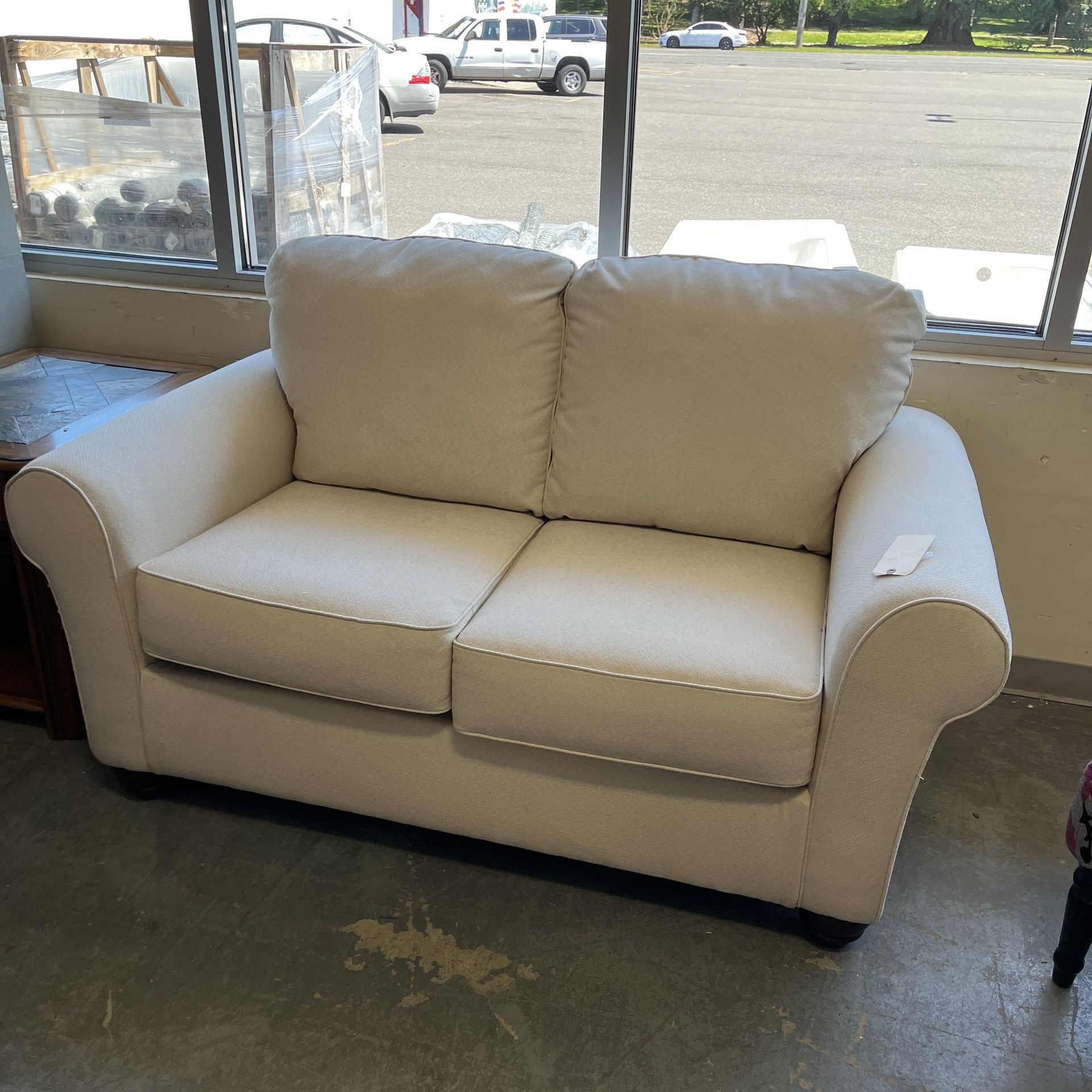 Cream White Loveseat Couch (in Store)