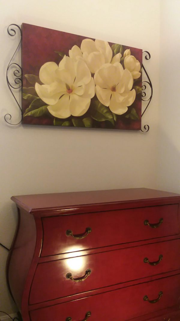 Red Dresser Buffet Or Tv Console Wall Art For Sale In Parrish