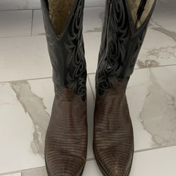 Vintage Dan Post Authentic Lizard Western Boots Mens Size 12