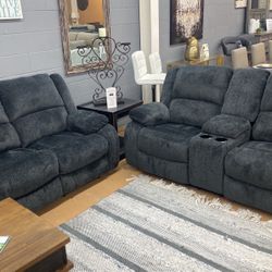 SOFA AND LOVESEAT WITH RECLINERS 