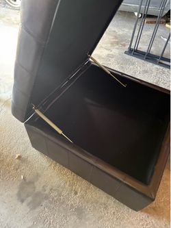 Brown Leather Ottoman