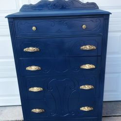 Beautiful Navy Antique Refinished Dresser