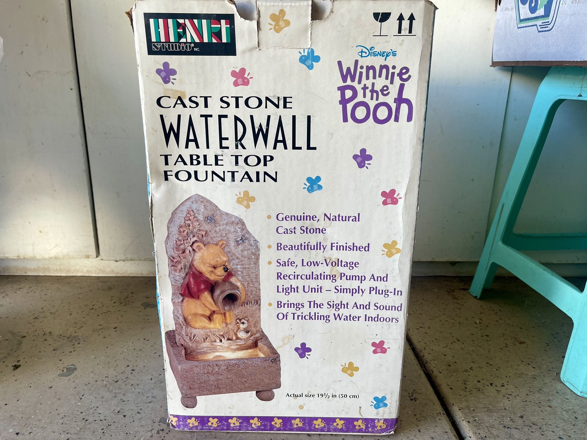 Henri Studio Disney Winnie the Pooh Garden Fountain 4968 Vintage Rare *New Seal*