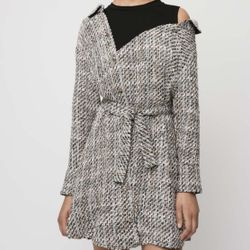 Maje Trompe Tweed Shirt Dress