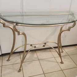 Elegant Gold Metal & Glass Console Table – 46" Wide