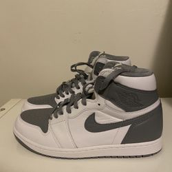 Nike Air Jordan 1 Retro High OG Stealth White Gray Mens