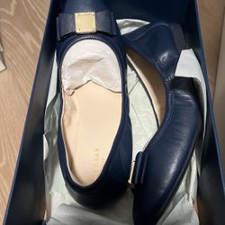 Cole Haan Navy Blue Bow Flats Size 9