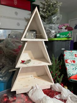 Christmas tree wooden shelf