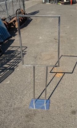 Floor Standing Sign Holder Single Tier Chrome