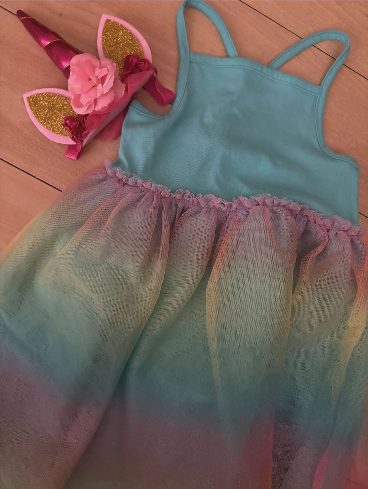 Unicorn Rainbow Dress And Headband