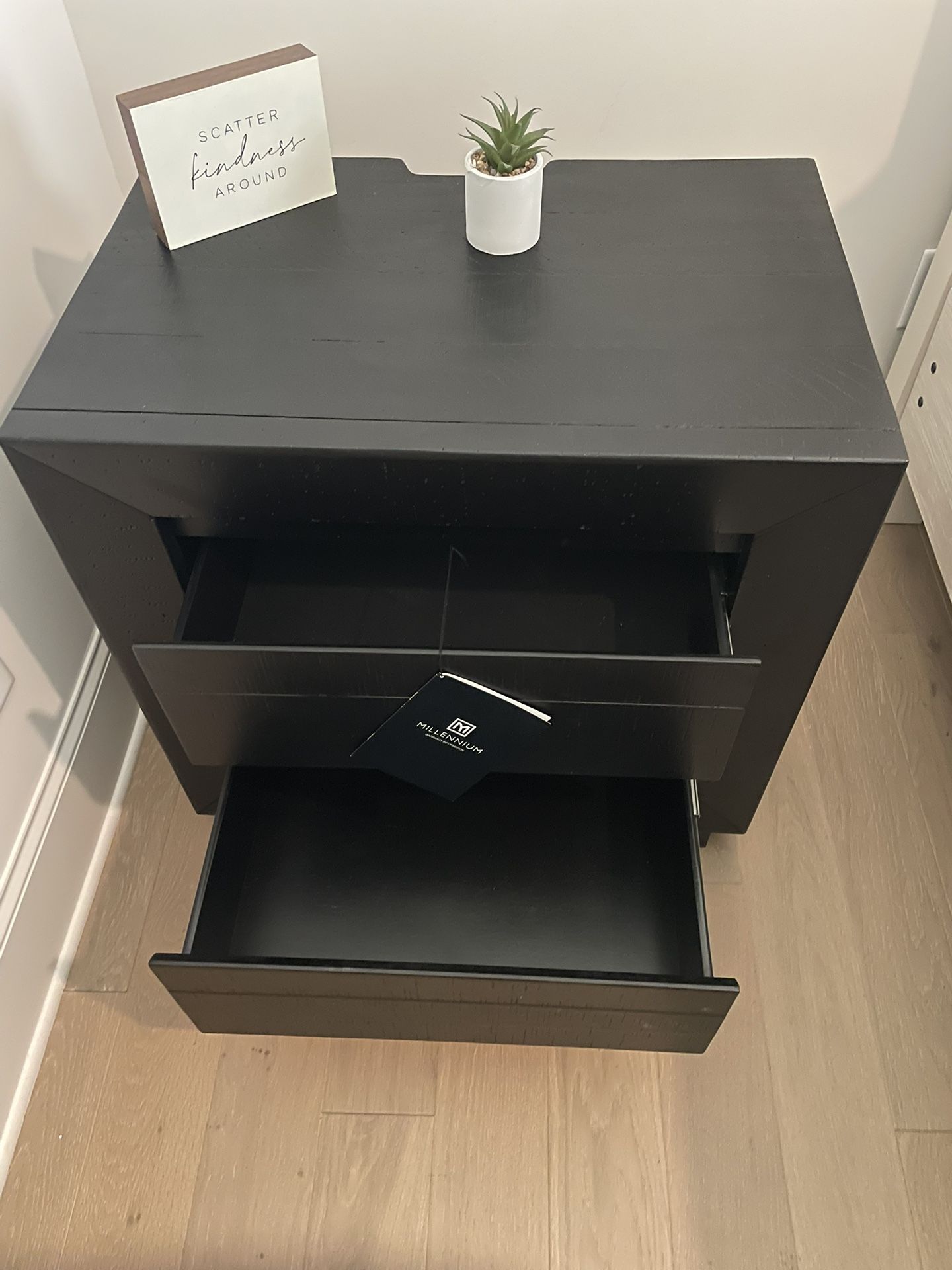 Solid Wood Storage with 2 Outlets & USB Ports