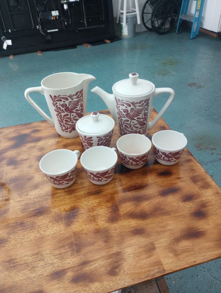 Vintage Anfora Cremer And Sugar Bowl 