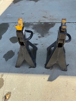 Steel Jack Stands Pair Black and Yellow