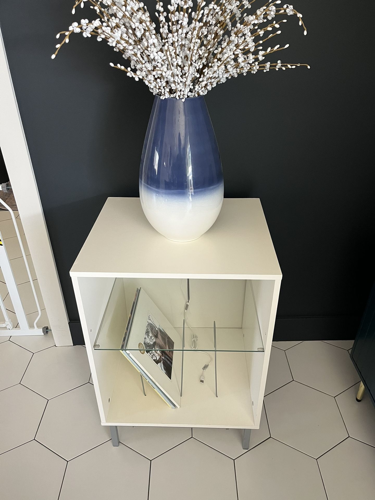 Record Player Stand with Vinyl Storage