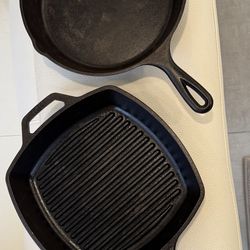 Lodge Cast Iron Set – 10” Skillet + 10” Grill Pan – $30