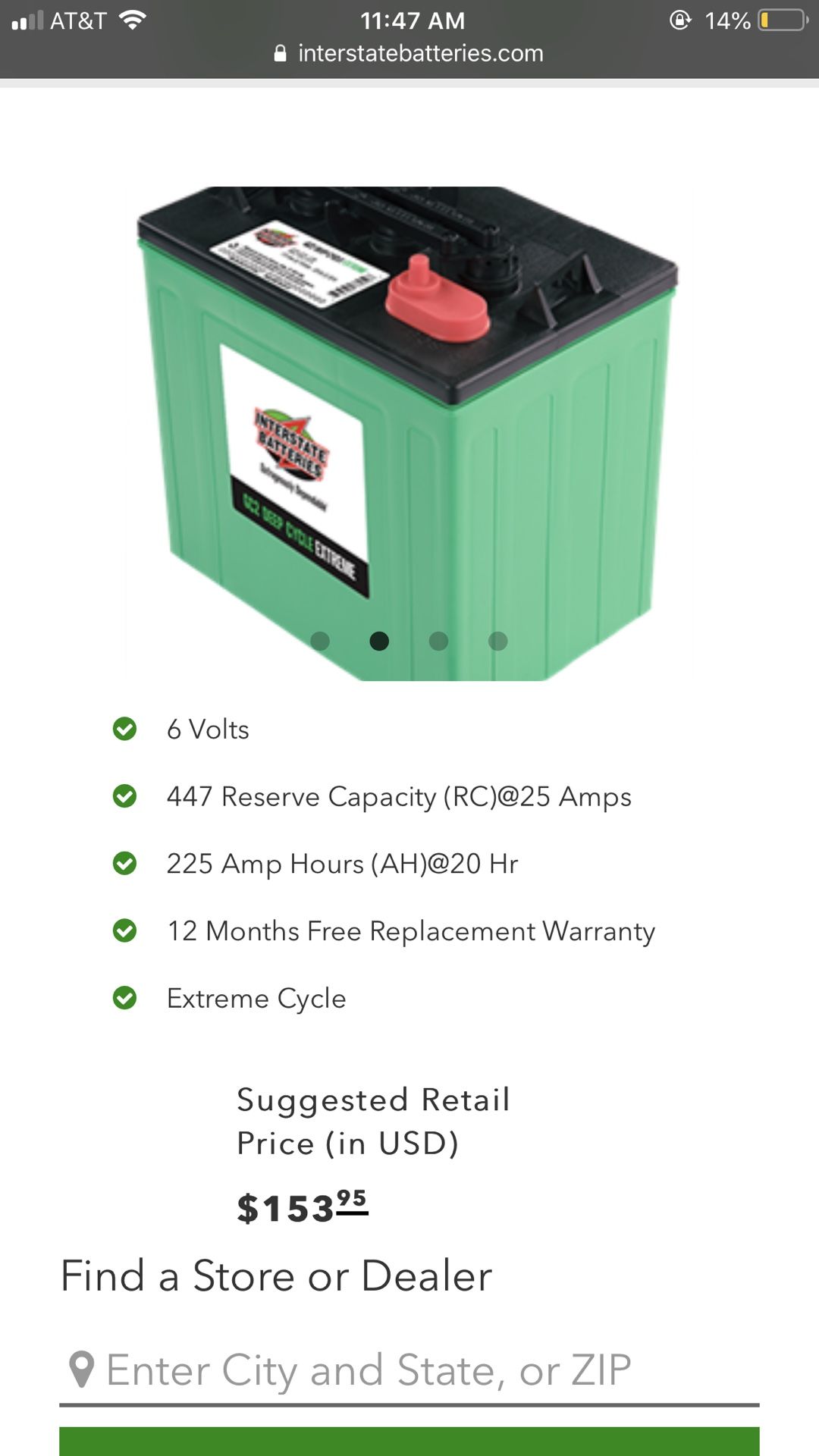 6 Volt Interstate Deep Cycle Batteries (Golf Cart, Solar, Rv, Marine ...